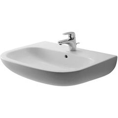 Duravit 23106500302 Lavatory Sink D-Code Wall Mount with Overflow 19-5/8 x 25-5/8 Inch 7-7/8 Inch Spread Rectangle White 3 Hole