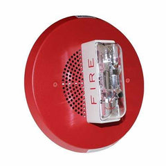 Eaton E90-24MCC-FR E90 Speaker Strobe, Round, Ceiling, 24VDC, 15/30/75/95 cd, Red