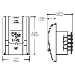 Edwards Signaling P-039250 Surface Mount Steel Back Box for 270 Series Pull Station