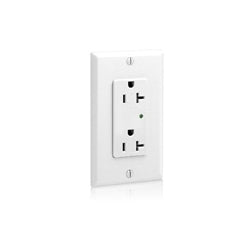 Leviton 5380-W Decora Plus Duplex Receptacle Surge with Indicator Light 20 Amp 125 Volt