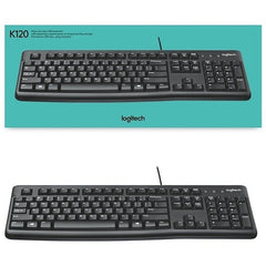 Logitech K120 Full-Size Wired Membrane Keyboard for PC, Black