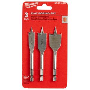 Milwaukee 48-27-0020 3 Piece High Carbon Steel Spade Drill Bit Set