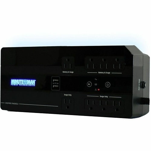 Minuteman EN600GU Enspire-G Series High Protection-Standby UPS with Simulated Sine Wave, USB, 330W, 600VA