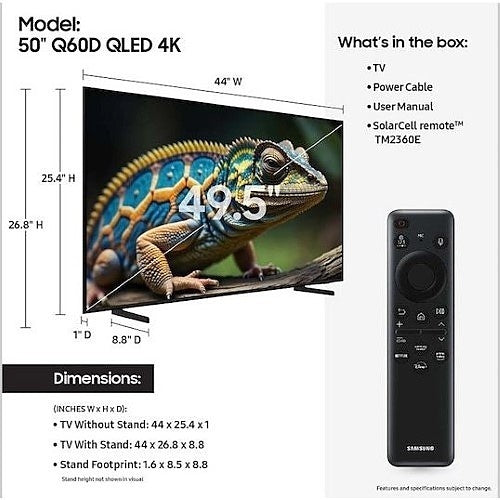 Samsung QN50Q60DAF Q60D Series 50 Class OLED Display TV