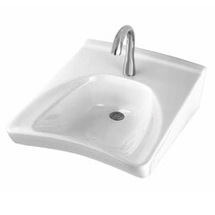 Toto LT308A#01 Wheelchair Lavatory 20-1/2 x 27 Inch Commercial Wall Mount with Right Side Soap Hole Cotton Front ADA