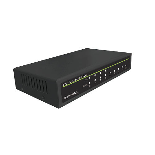 UltraTech 0E-8P65W4POE 8-Port Fast Ethernet Switch; 4-Port PoE + 4-Port Uplink