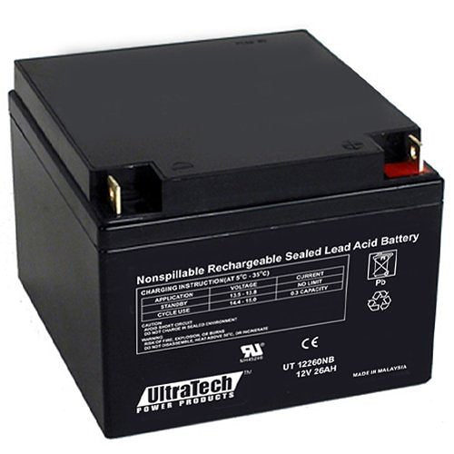 UltraTech IM-12260NB 12V 26Ah SLA Battery NB Terminal