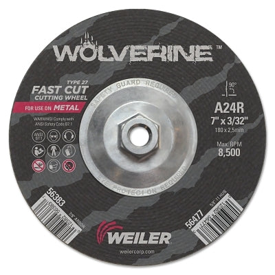 Vortec Pro 56477 Wolverine Cut-Off Wheel 7 in Dia 3/32 in Thickness 24 Grit