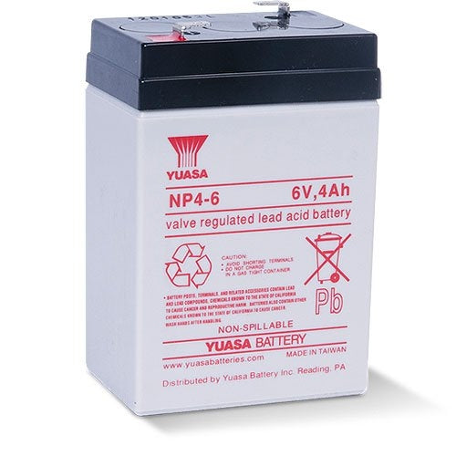 Yuasa NP4-6 6V 4Ah Valve Regulated SLA Battery