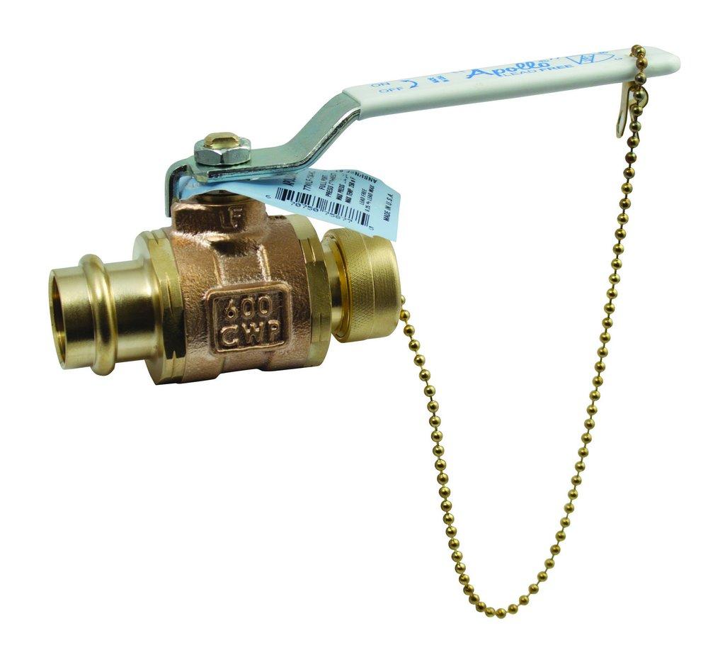 Apollo Valves 77WLF-HCA Series 3/4 in. Bronze Full Port Press x GHT Ball Valve