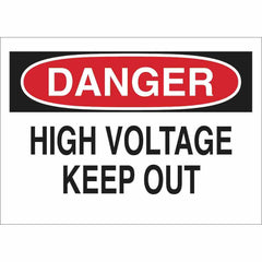 Brady 84082 High Voltage Keep Out Sign 3.5 in x 5 in