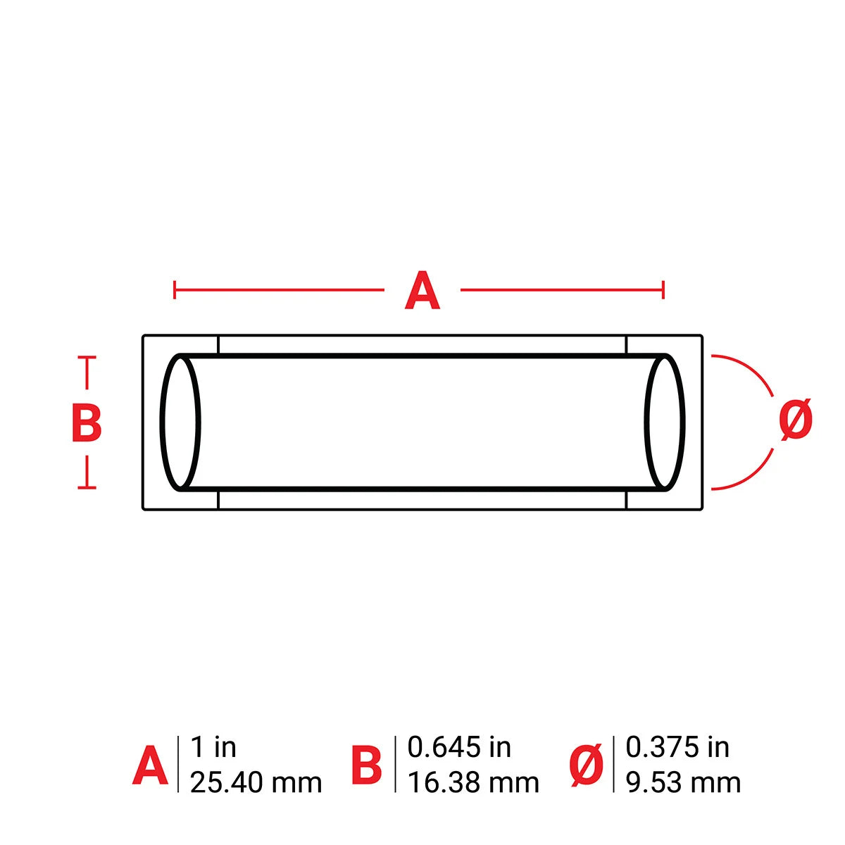 Brady M-375-1-342 Sleeve, 0.375 in Dia x 1 in W