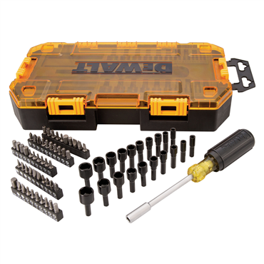 DeWalt DWMT73808 Tough Box Tool Kit 70 Piece 1/4 Inch Multibit & Nut Driver Set