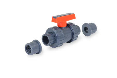 Everflow 280TS212 2-1/2 PVC True Union PVC Ball Valve Gray W/Adapters