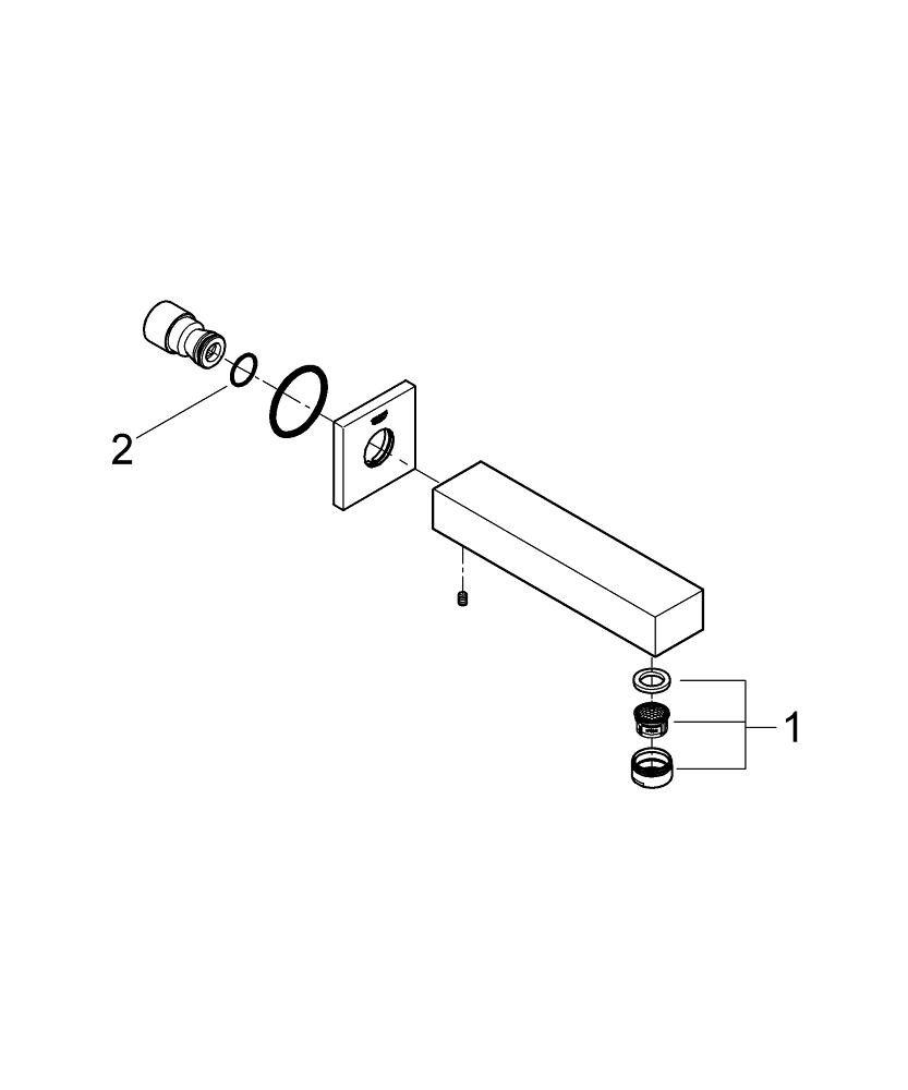 GROHE 13305000 Eurocube Tub Spout in StarLight Chrome