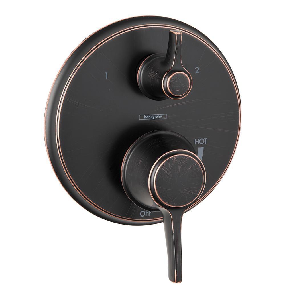 Hansgrohe 04449920 C Two Handle Pressure Balancing Valve Trim in Rubbed Bronze