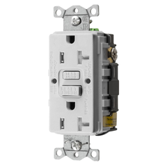 Hubbell Wiring Device-Kellems GFTRST20W GFCI Duplex Receptacle 20 Amp 125 Volt 2-Pole 3-Wire NEMA 5-20R