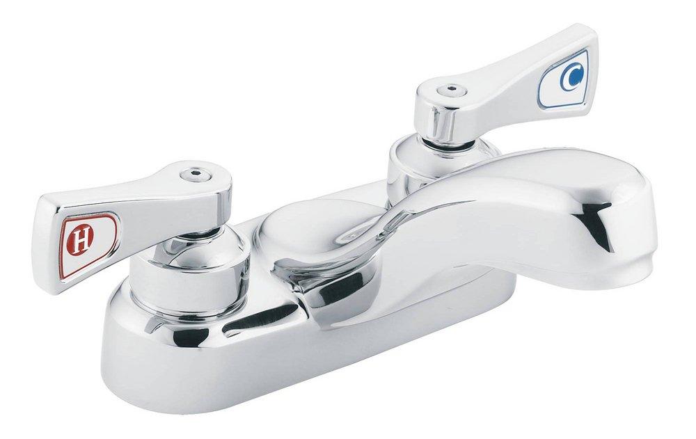 Moen 8210F05 M-DURA Two Handle Centerset Bathroom Sink Faucet 0.5 GPM