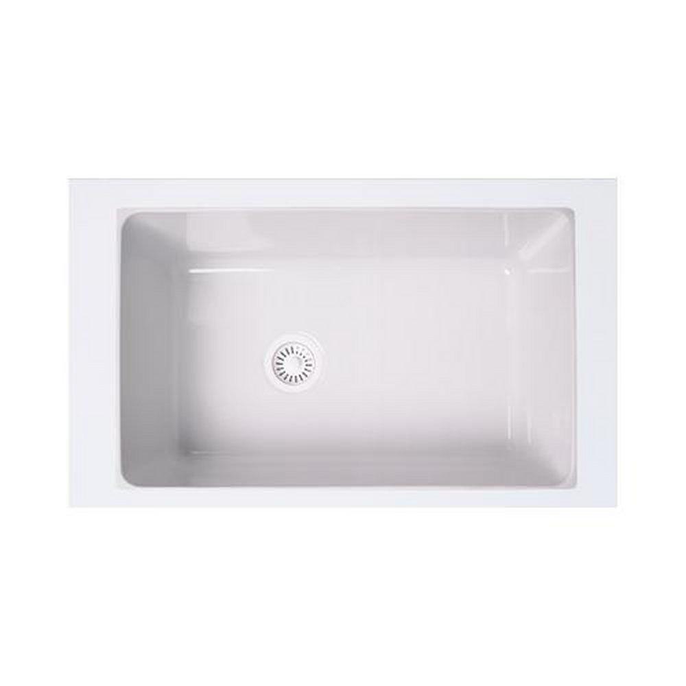 Rohl 6307-00 Campo 31-5/8 x 19-5/8 in No Hole Fireclay Single Bowl Undermount Kitchen Sink in White