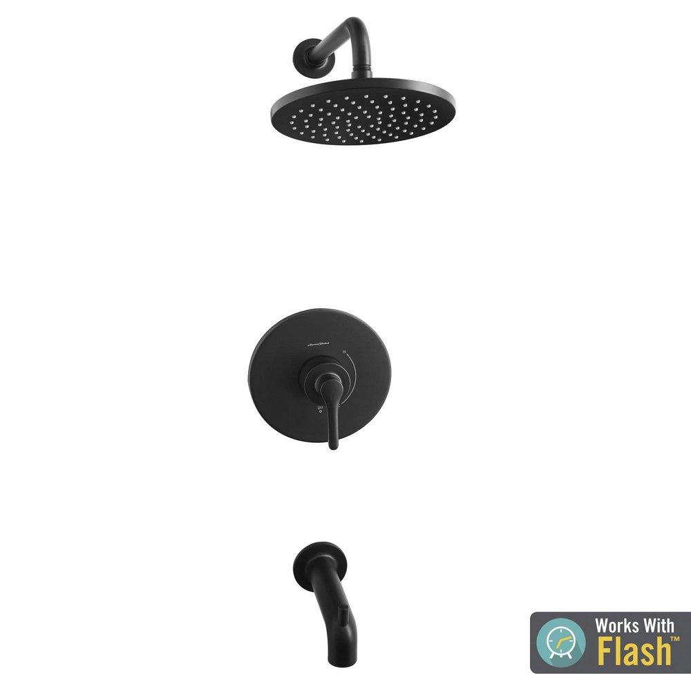 American Standard TU105508.243 Studio S One Handle Single Function Bathtub & Shower Faucet in Matte Black (Trim Only)