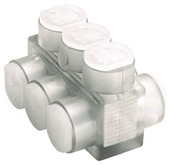 BURNDY BIBD2/06 Aluminum Multiple Tap Connector, Clear Insulated, 6 Port, 2 Sided Entry, 14-2/0 AWG, Al/Cu Rated