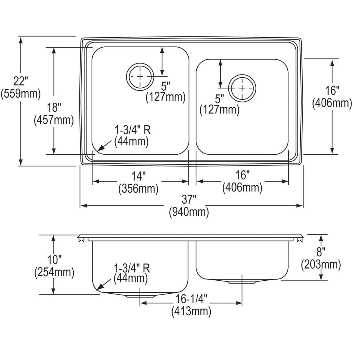 Elkay ELUH1212 Lustertone Classic Stainless Steel 14-1/2 x 14-1/2 x 7 Single Bowl Undermount Sink