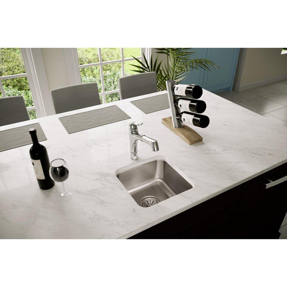 Elkay ELUH1212 Lustertone Classic Stainless Steel 14-1/2 x 14-1/2 x 7 Single Bowl Undermount Sink