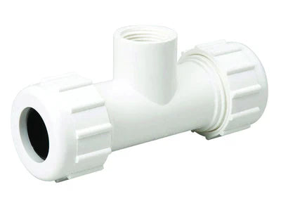 Everflow 370CT112 1-1/2 PVC Compression Tee FIP Branch NSF Approved