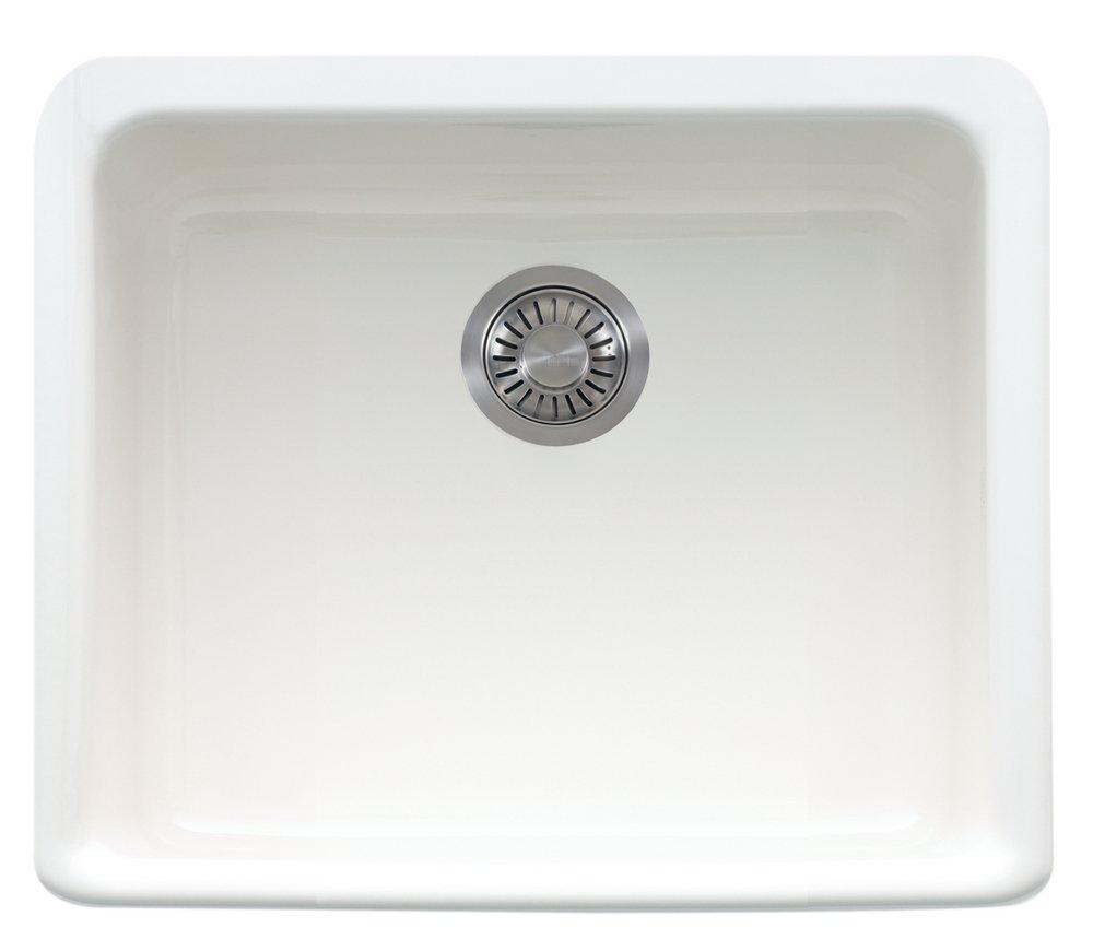 Franke MHK110-20WH Manor House 19.5 x 16 in. Apron Front Single Bowl Fireclay Kitchen Sink - MHK110-20WH