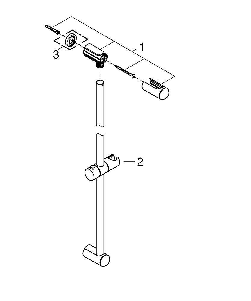 GROHE 27524000 New Tempesta Shower Bar in Polished Chrome