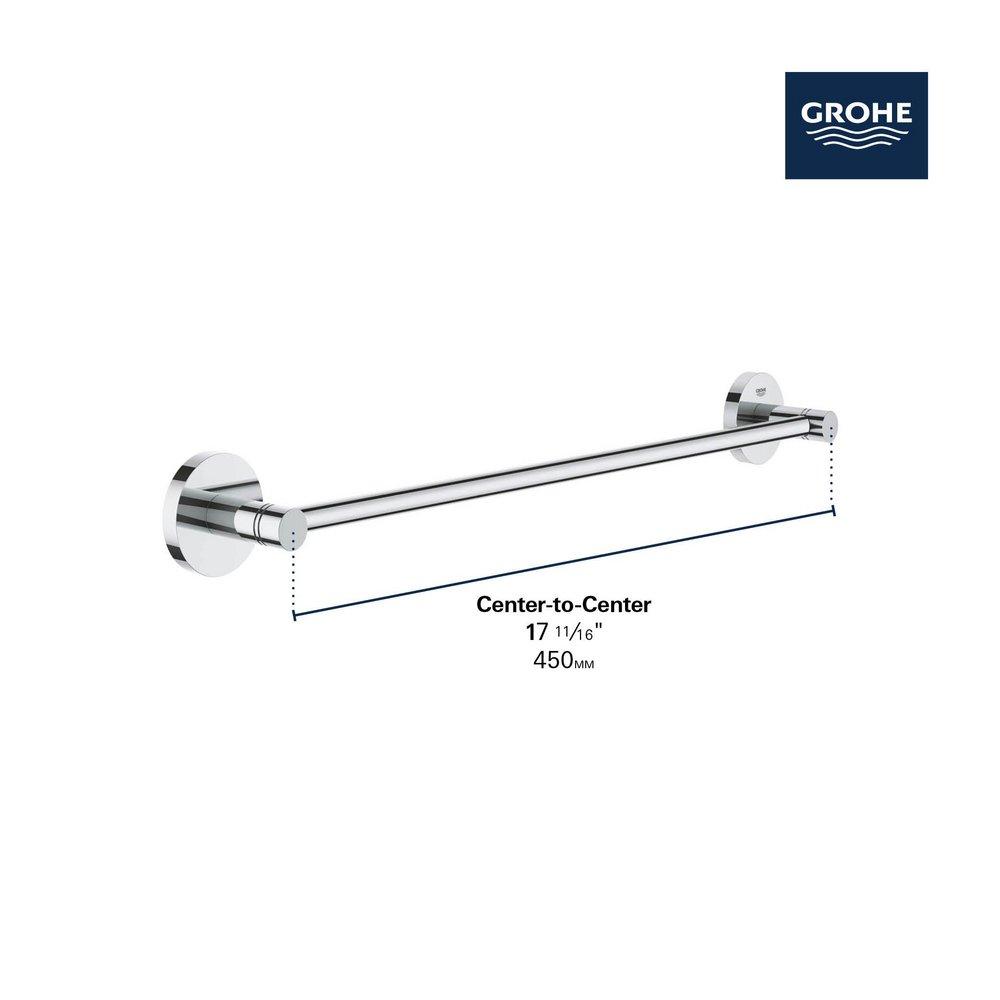 GROHE 40688A01 Essentials 18 in. Towel Bar in Hard Graphite