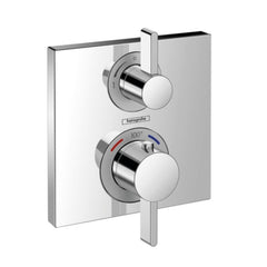 Hansgrohe 15714001 Ecostat Square Two Handle Thermostatic Valve Trim in Polished Chrome