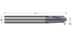 Micro 100 CRE-625-218 Corner Rounding End Mill 0.625 Power 3 Flutes