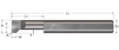 Micro 100 LT-375 Brazed - Turning Screw Machine Tool, 0.375 in Shank, 6 in OAL, Left Hand Cutting