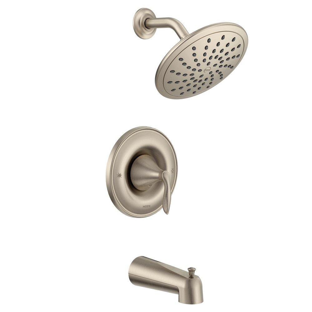 Moen T2233EPBN Eva One Handle Single Function Bathtub & Shower Faucet in Brushed Nickel (Trim Only)