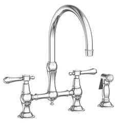 Newport Brass 9458/26 Chesterfield Two Handle Bridge Kitchen Faucet with Side Spray