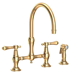 Newport Brass 9458/03N Chesterfield Two Handle Bridge Kitchen Faucet with Side Spray