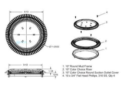 AquaStar CC10100 AquaStar 10 Round Color Choice Suction Outlet Cover with Screw Kit | Clear | CC10100