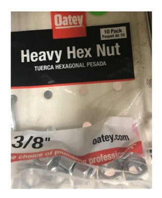 OATEY Oatey Company 335621 Heavy Hex Nut 3/8 Inches 10 Pack