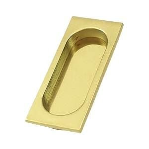 DELTANA Deltana FP4134U3-UNL Flush Pull Large Unlacquered Bright Brass