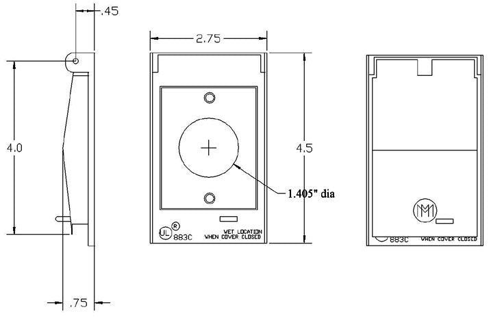 MULBERRY METAL PRODUCTS Mulberry Metal Products 30525 Self-Closing Weatherproof Electric Box Cover Single Gang (Replacement 30525)