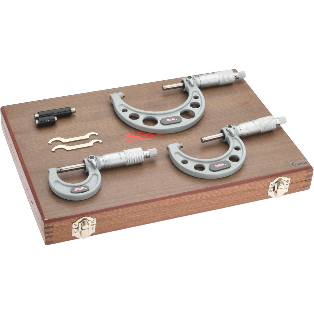 SPIROTHERM Spi CMS160622012 Outside Micrometer Set 3 Piece 0-3 in
