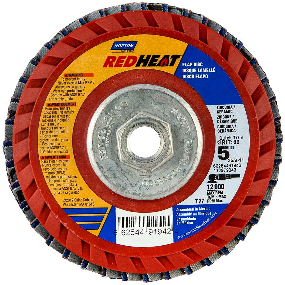 NORTON Norton 66254491942 Ceramic Alumina Flap Disc 60 Grit