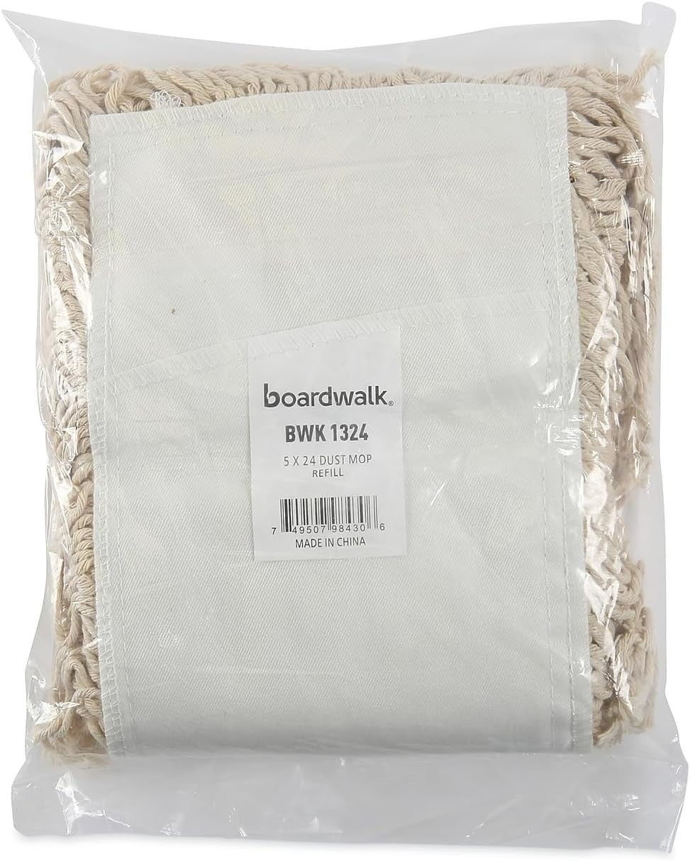 BOARDWALK Boardwalk BWK1324 Industrial Hygrade Cotton Dust Mop Head 24 in x 5 in Replacement BWK1324