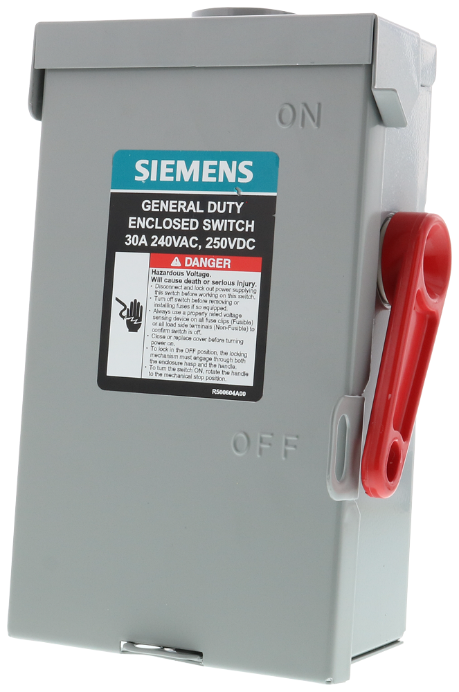 Siemens GF221NRA SWITCH SAF 240VAC 30A 2 1/3 3 ST SURF