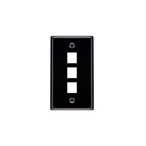 SIGNAMAX Signamax Inc. SKF-3-BK 3-port Keystone Faceplate