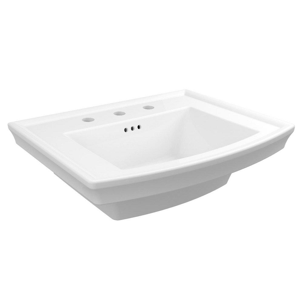 DXV D20010008.415 Wyatt 24 x 19-11/16 in. Rectangular Pedestal Bathroom Sink in Canvas White