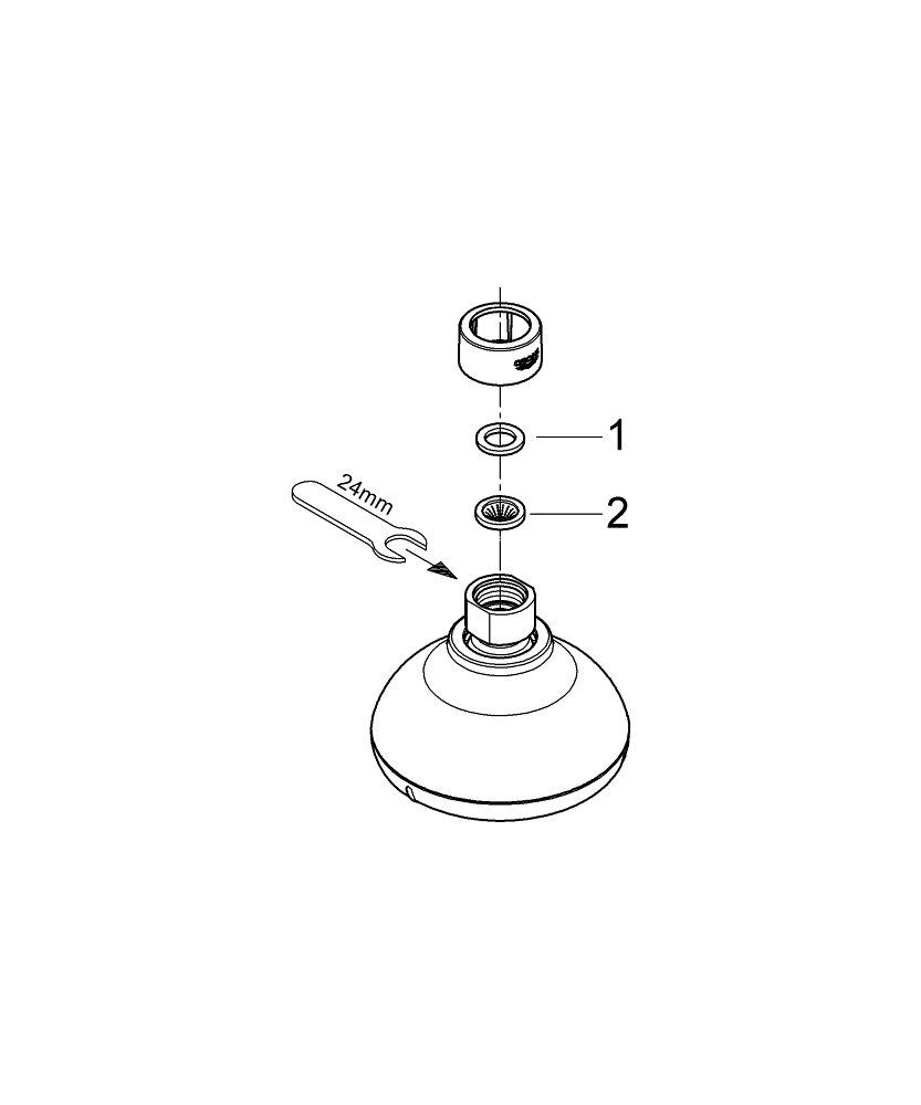 GROHE 26044EN1 Multi Function Showerhead 2.0 gpm in GROHE BRUSHED NICKEL