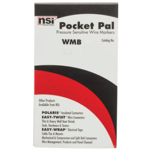 NSI Industries WMB-3 Pocket Pal Wire Marker Book, Black Legend On White Background, 450 Wire Markers, Legend: 1-45