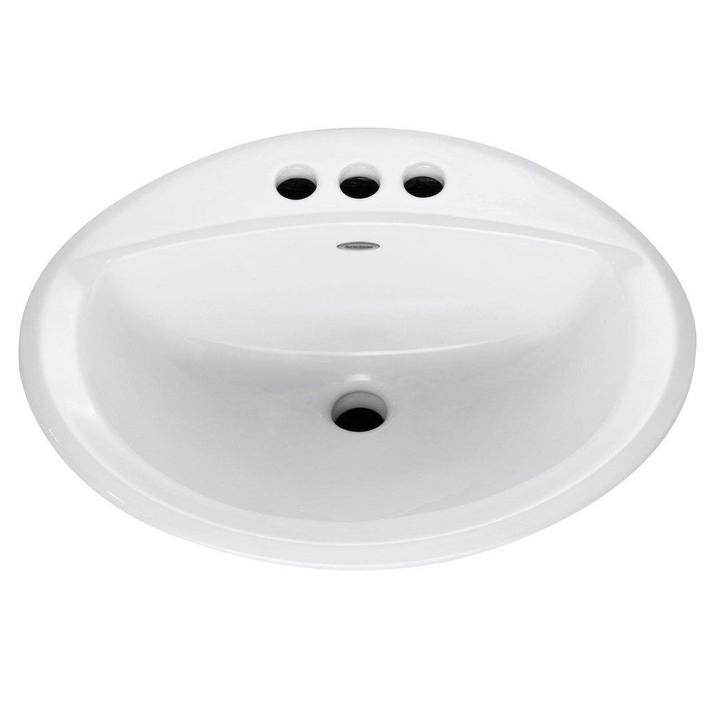 American Standard 0476928020 Aqualyn® 20-3/8 x 17-37/100 in. Oval Drop-in Bathroom Sink in White